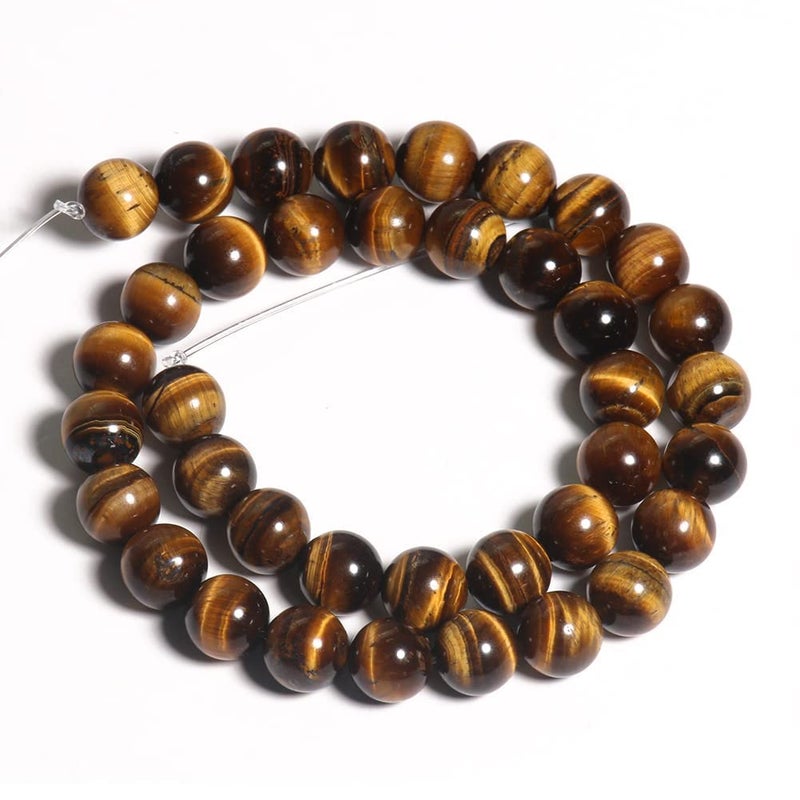 Yochus 45pcs Yellow Tiger Eye Beadsï¼Œ8mm Healing Power Natural Stone Round Loose Beads for Jewelry Making Earring Necklace DIY Crafts - Image 5
